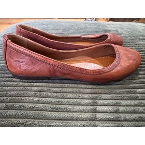 FRYE Women Cognac Leather Ballet Flats Shoes Size 9.5M‎